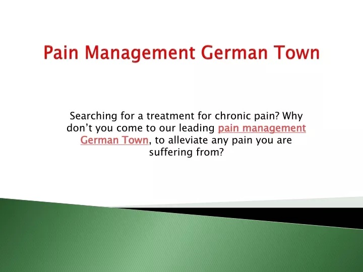 pain management german town