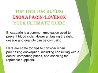top tips for buying enoxaparin lovenox your ultimate guide