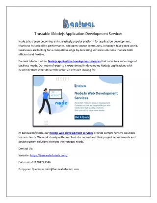trustable nodejs application development services