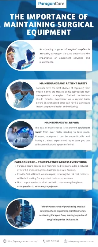 The Importance of Maintaining Surgical Equipment