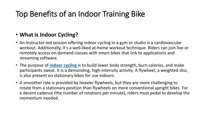 top benefits of an indoor training bike