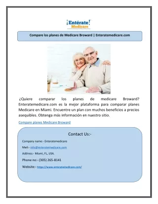 compare los planes de medicare broward