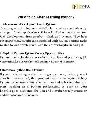 What to do After Learning Python?