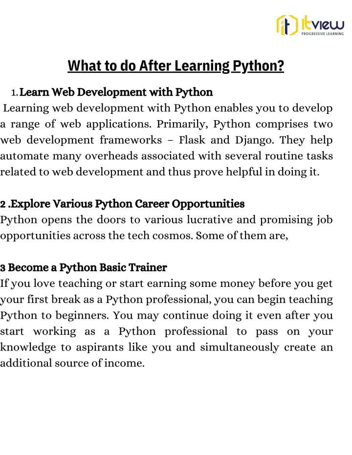what to do after learning python