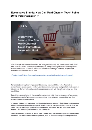 Ecommerce Brands_ How Can Multi-Channel Touch Points Drive Personalisation_