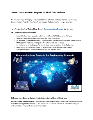 latest communication projects for final year