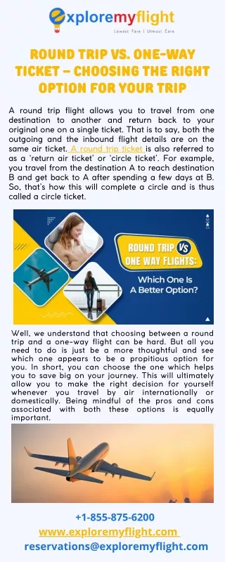 Round-Trip vs. One-Way Flights Which is Cheapest