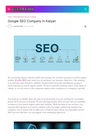 Google SEO Company In Kalyan