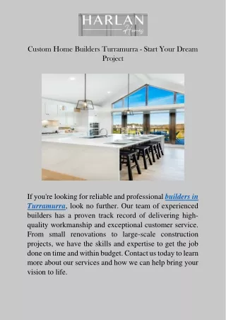 Custom Home Builders Turramurra - Start Your Dream Project
