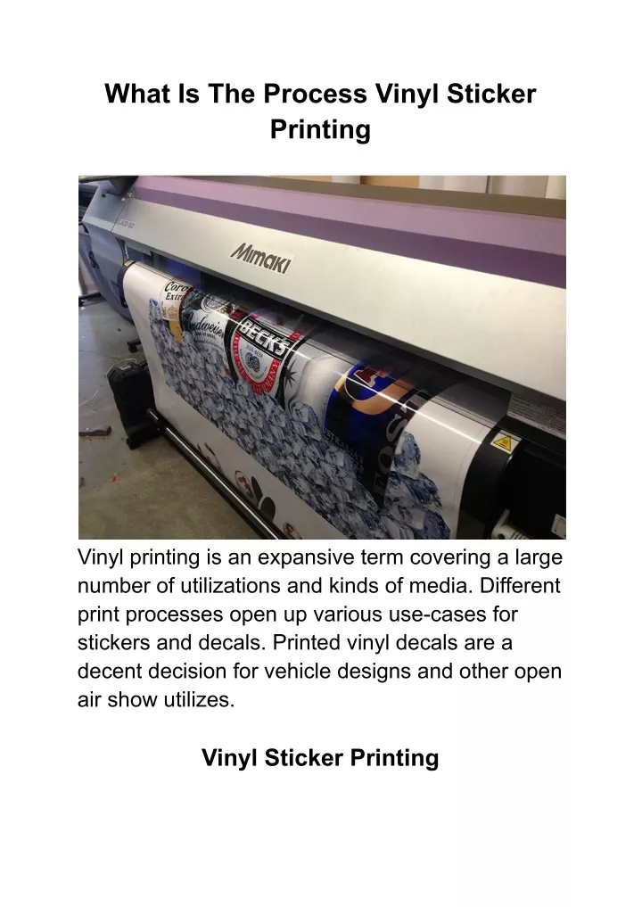 what is the process vinyl sticker printing