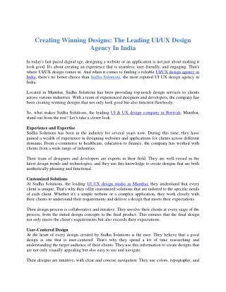 Creating Winning Designs_ The Leading UI_UX Design Agency In India