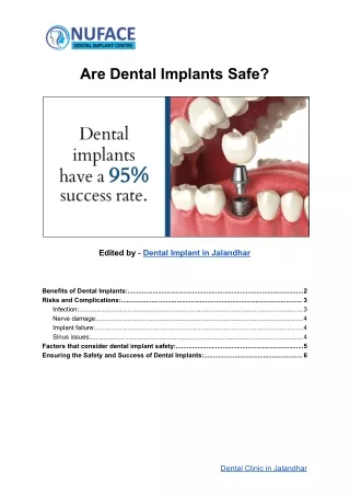 Exploring the Safety of Dental Implants