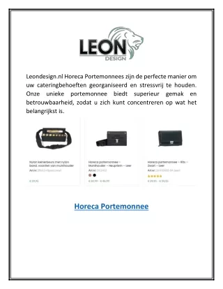 Horeca Portemonnee | Leondesign.nl