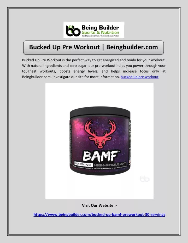 bucked up pre workout beingbuilder com