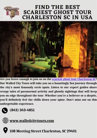 Find The Best Scariest ghost tour charleston sc In USA