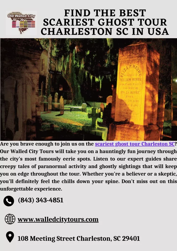 find the best scariest ghost tour charleston