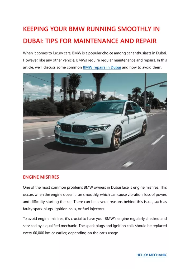 keeping your bmw running smoothly in
