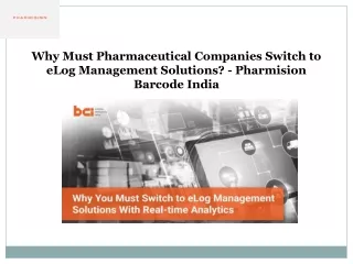 ELog Software - Pharmision Barcode India