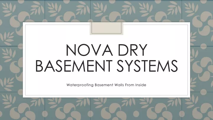 nova dry basement systems