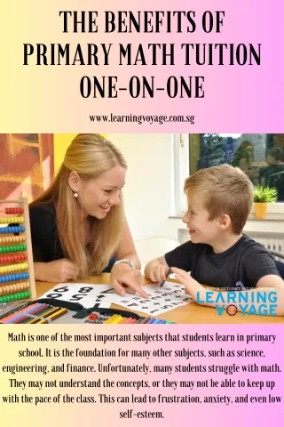 The Benefits of Primary Math Tuition One-on-One