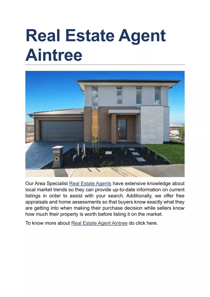 real estate agent aintree
