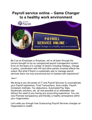 payroll service online game changer to a healthy