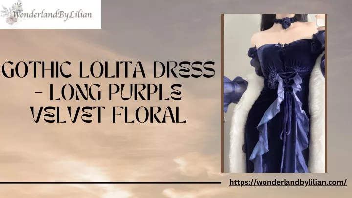 gothic lolita dress long purple velvet floral