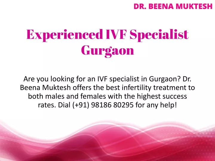 experienced ivf specialist g urgaon