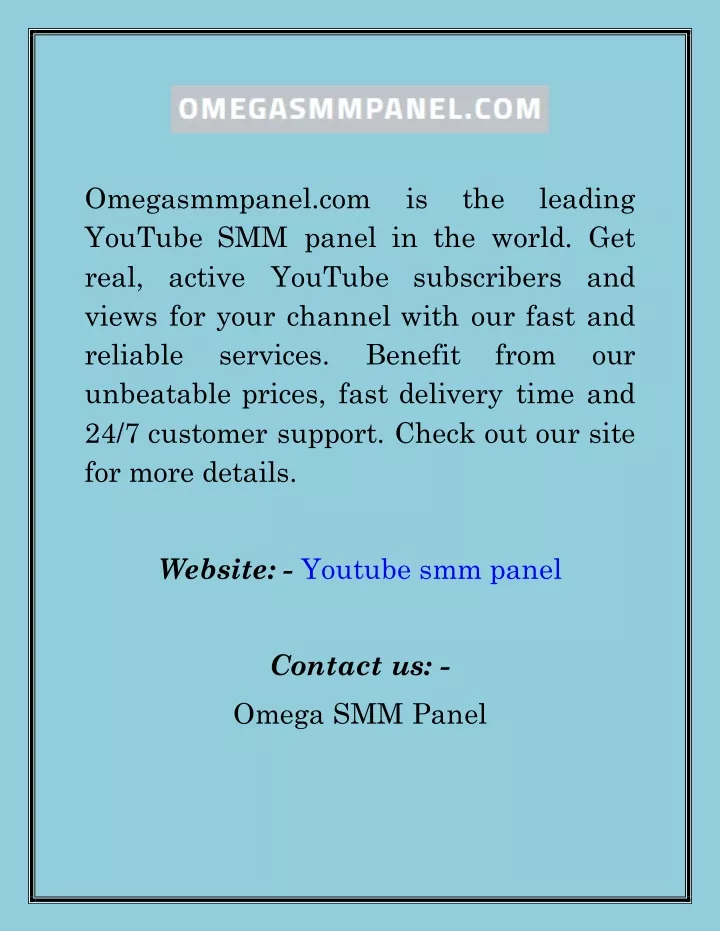 omegasmmpanel com youtube smm panel in the world