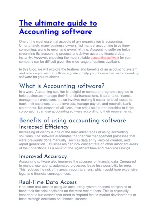 The ultimate guide to Accounting software