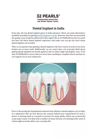 Best Dental Implant in India