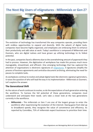 The Next Big Users of eSignatures - Millennials or Gen Z? | DrySign Blog