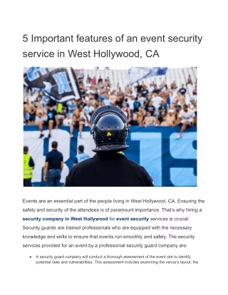 5 important features of an event security service