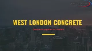 Concrete Supplier in London -West London Concrete