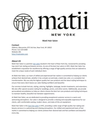 Matii Hair Salon