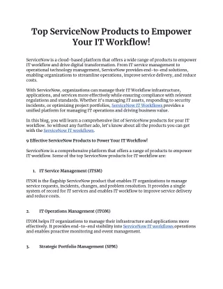 top servicenow products to empower your