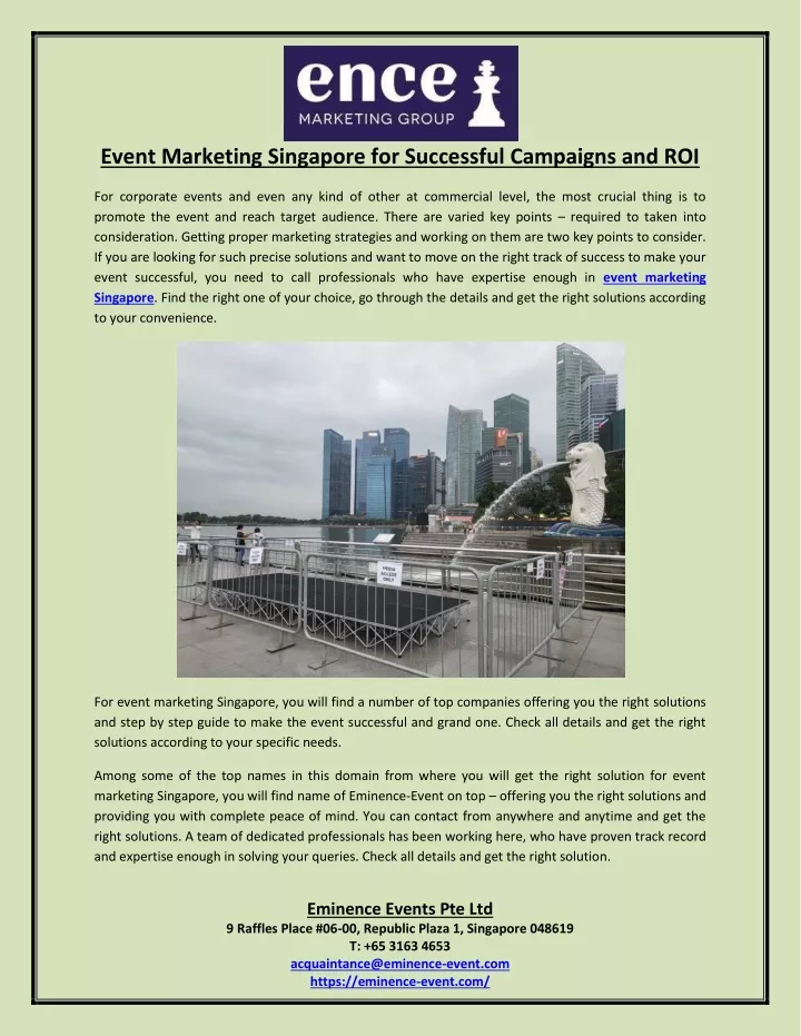 event marketing singapore for successful