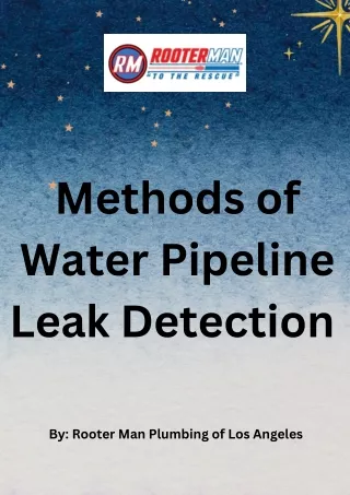 Methods of Water Pipeline Leak Detection