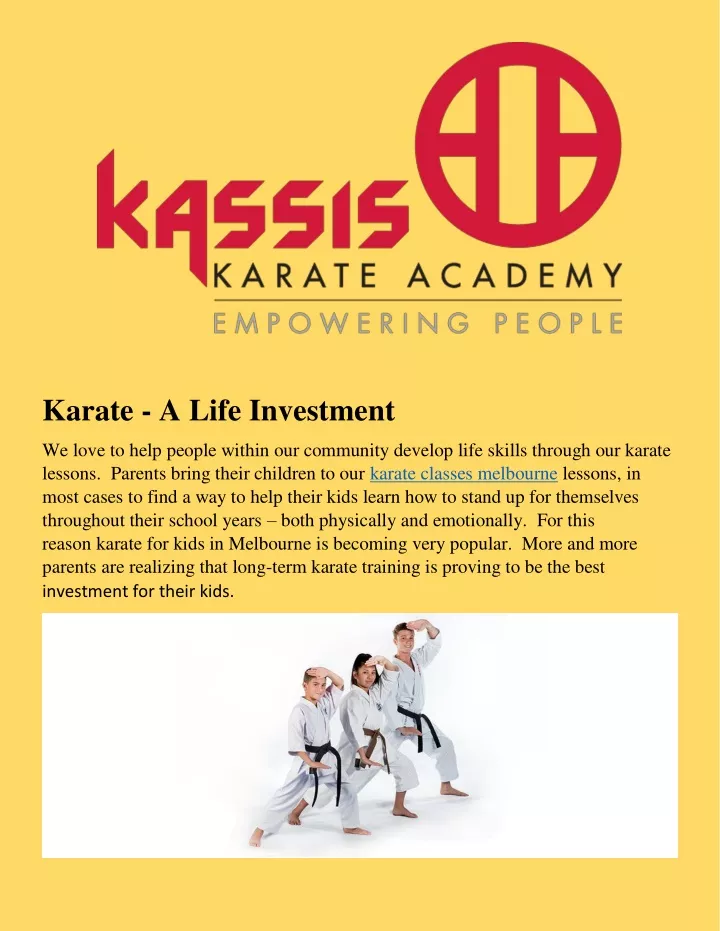 karate a life investment