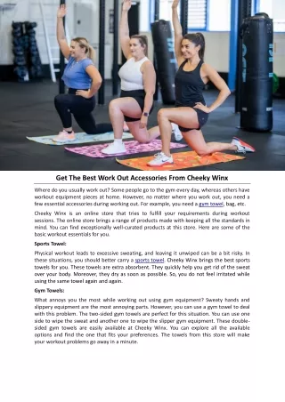 Get The Best Work Out Accessories From Cheeky Winx
