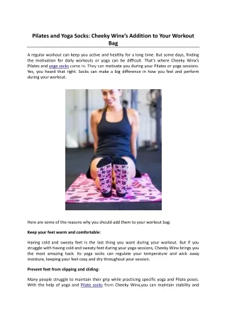 Pilates and Yoga Socks: Cheeky Winx’s Addition to Your Workout Bag