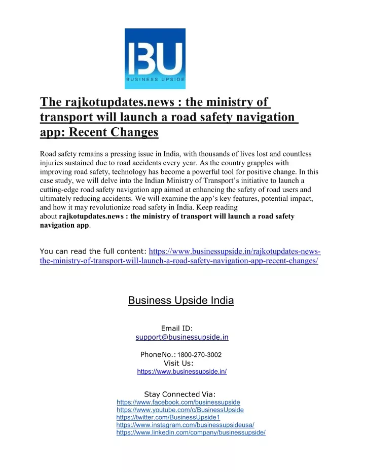 the rajkotupdates news the ministry of transport