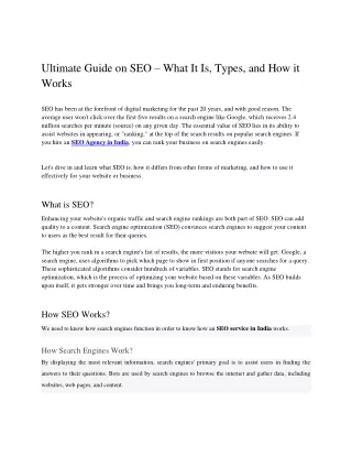 ultimate guide on seo what it is types
