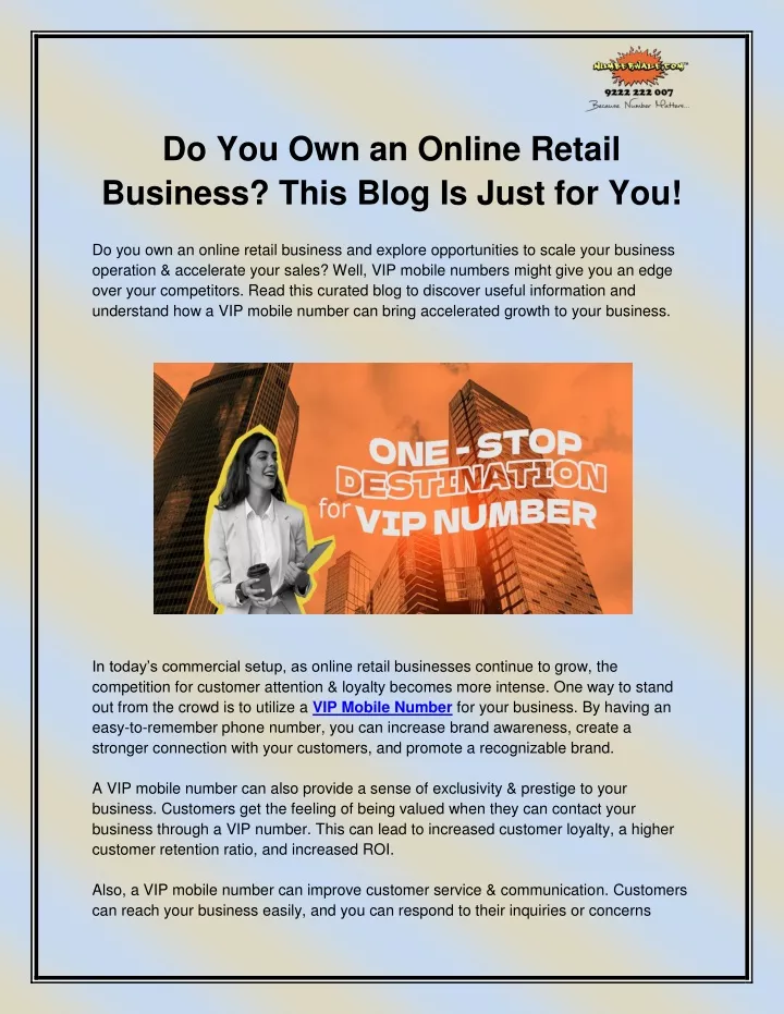 do you own an online retail business this blog