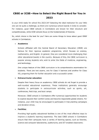 cbse or icse how to select the right board
