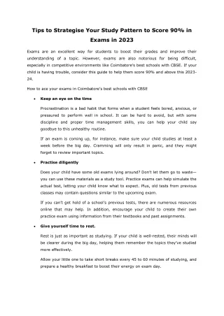 tips to strategise your study pattern to score