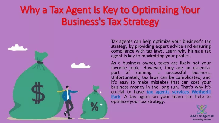 why a tax agent is key to optimizing your business s tax strategy