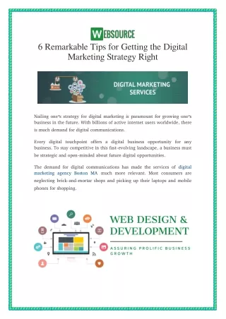 6 Remarkable Tips for Getting the Digital Marketing Strategy Right