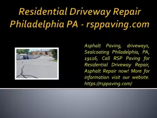 Residential Driveway Repair Philadelphia PA - rsppaving.com