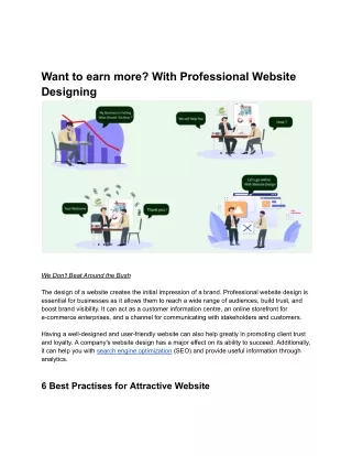 Want to earn more proffesional website designing